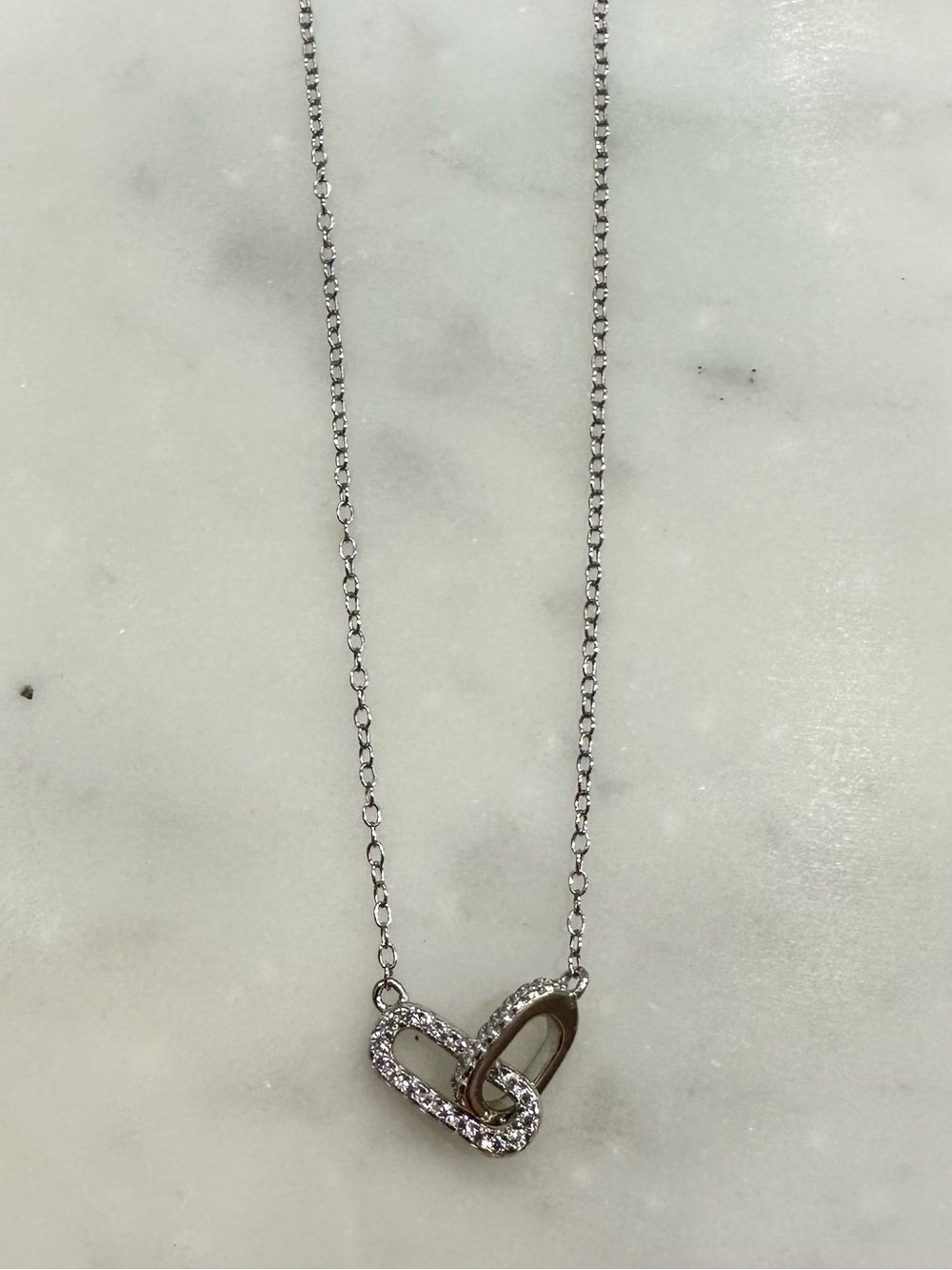 Pave linked necklace